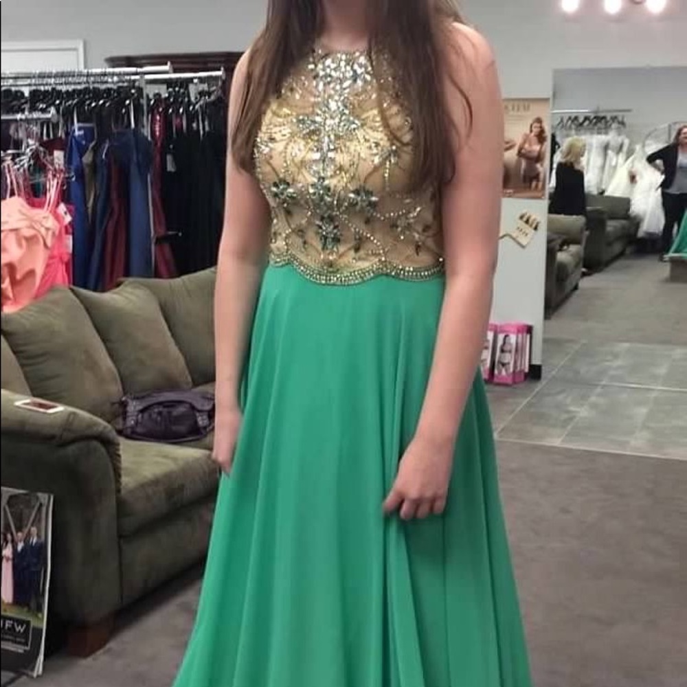 Beaded Open-Back Prom Dress